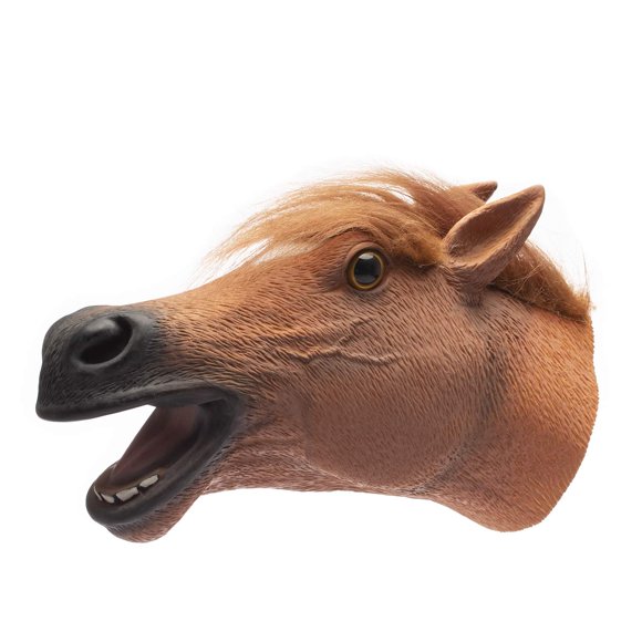 Yolococa Marioneta de Mano de Caballo Marrón, Marioneta de Látex de Animal con Aspecto Realista para Cuentacuentos, Juego de Roles, Accesorios de Fiesta y Regalos