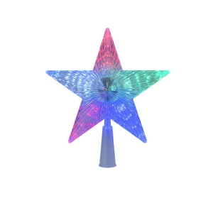 Disparo - Estrella Punta Arbol Led Rgb A Pilas Navidad 15Cm Decoracion