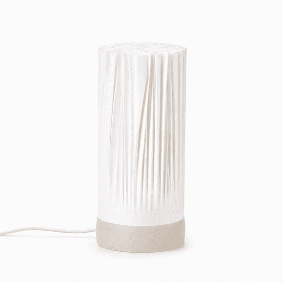 Lámpara LED USB Blanco Beige Regulable 3 Tonos Textura Plisada