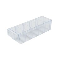 Toolmax - Caja Transparente Poliestireno Rígido Pequeña 5 Divisiones