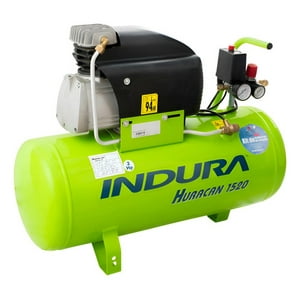 Compresor Huracan 1520 50 Lt 2 Hp Pro2 Indura + Kit 5 Pcs Verde Monofásica