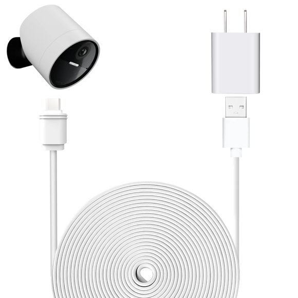 Cable de carga Shyueda de 7,6 m resistente a la intemperie para cámara SimpliSafe