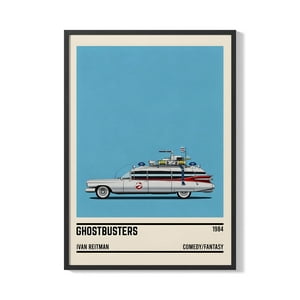 Creango - Cuadro Poster Enmarcado Caza Fantasmas Auto Decorativo