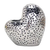 Magideal - Jarrón De Cerámica Nórdico, Jarrón Con Forma De Corazón, Jarrón Hueco Para Centro De Mesa, Jarrón De Mesa, Interior, Sala De Estar, Jardín, Decoración Argén