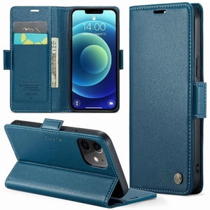 Caseme Tipo Cartera Iphone 13 Mini Con Cierre Magnético, Rfid, Tarjetero, Soporte, Carga Inalámbrica