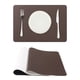 thumbnail image 2 of REGALWOVEN Juego de 2 Manteles Individuales de Cuero Sintético para Comedor de Banquete Café Blanco 17'x12', 2 of 6