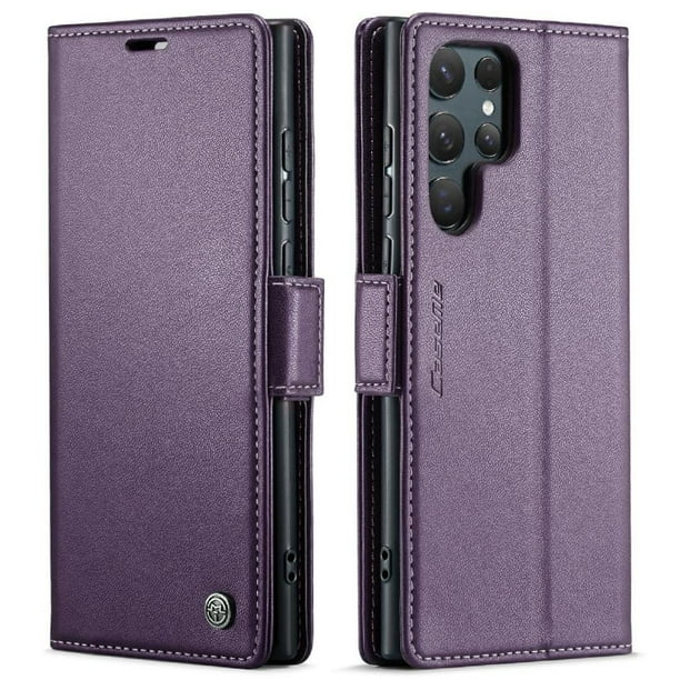 CaseMe tipo cartera Samsung Galaxy S24 Ultra con cierre magnético, RFID, tarjetero, soporte, carga inalámbrica