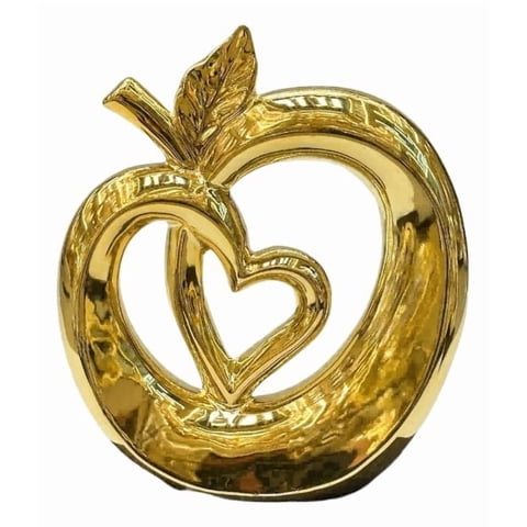 Genérico - Figura Decorativa Manzana Corazón Estatua Adorno Hogar Jhn