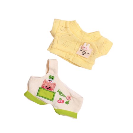 Set De Ropa Para Muñecas De Peluche – Mono De Ganchillo Y Clip De Lazo, Hecho A Mano Con Lana Suave, Compatible Con Muñecas De 15 Y 17 Cm