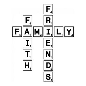 Rienda Libre Graphics - Decomural Family Friends Scrabble Tile Ws-34247