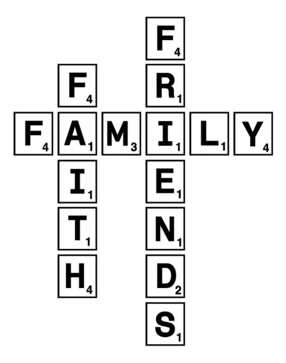 Rienda Libre Graphics - Decomural Family Friends Scrabble Tile Ws-34247