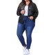 thumbnail image 2 of Agnes Orinda Conjuntos de Halloween Chaqueta Bomber Tallas Grandes para Mujeres Escuela Universidad Manga Larga con Aberturas Cuello de Béisbol Cremallera Exterior 4X Negro, 2 of 6