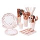 thumbnail image 1 of 200pcs Set De Vajillas Desechables Conjunto Placas De Fiesta Tazas Tazas Servilletas Party Supplies Rose Gold, 1 of 5