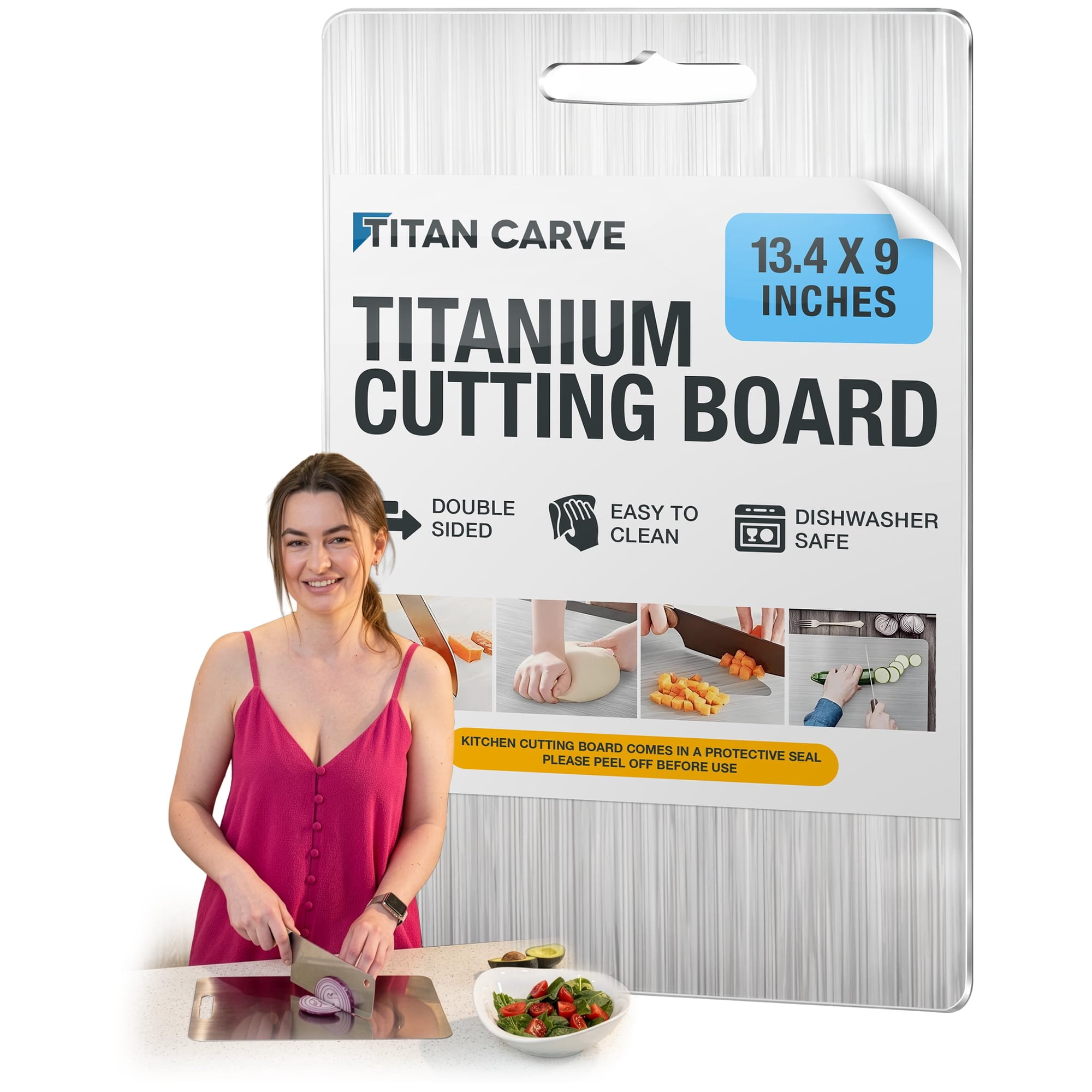 Tabla De Cortar Freeze2trim Titan Carve De Titanio 34 X 23 Cm
