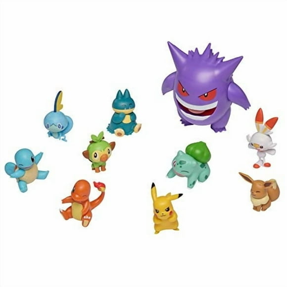 Pokémon Ultimate Battle Multi Pack 10 Figuras de Acción - Gengar, Pikachu, Charmander, Squ