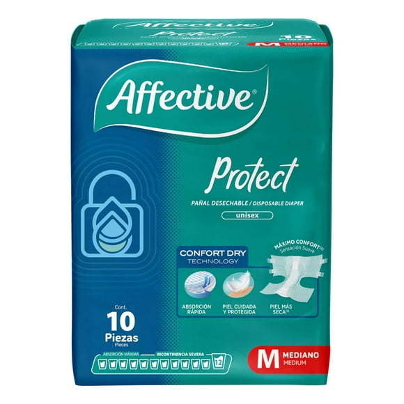 Pañales Para Adulto Affective Protect Unisex Mediano 10pz