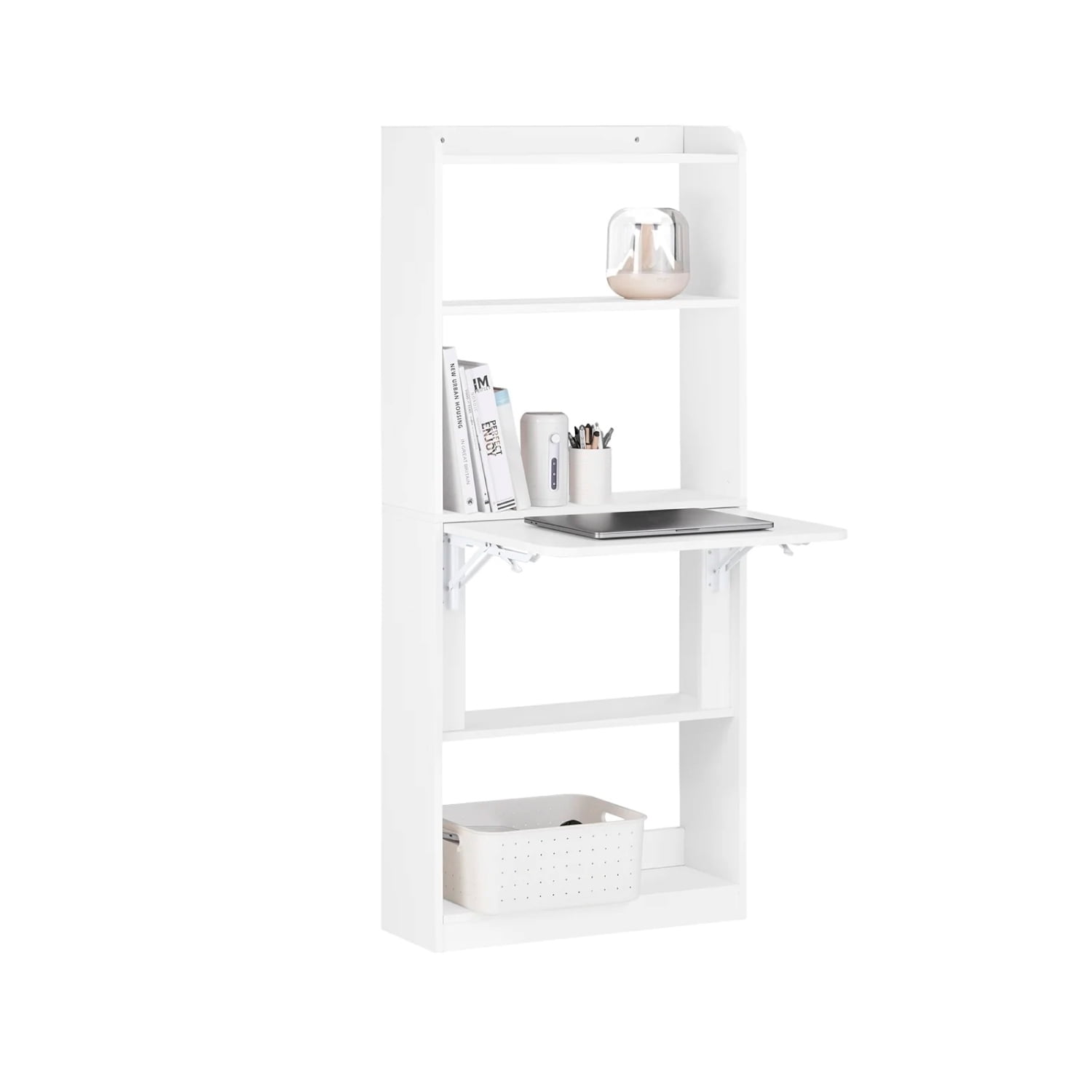 Klik Muebles - Estantería Con Escritorio Plegable Compacto - Blanco