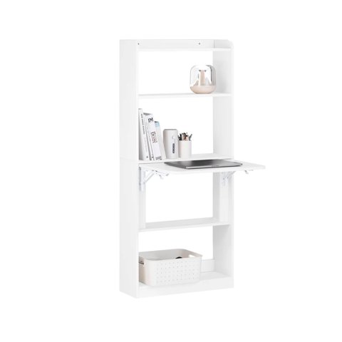 Klik Muebles - Estantería Con Escritorio Plegable Compacto - Blanco