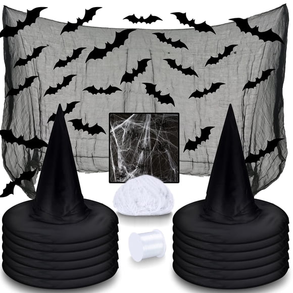 Kit XXL de gorro de bruja LINAYE para decoración de Halloween, +12 sombreros