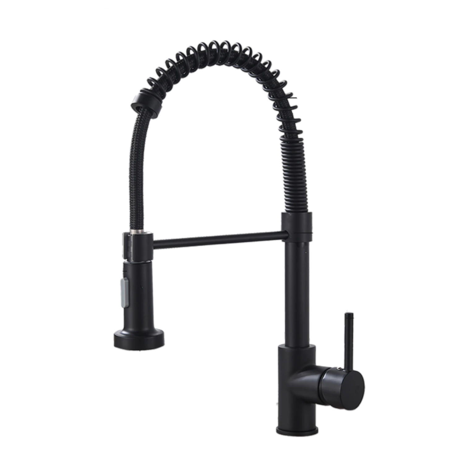 Importclick - Llave Monomando Lavaplatos Profesional Con Resorte Negro