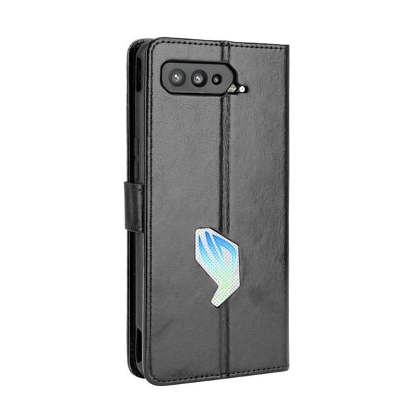 Funda tipo libro para Asus ROG Phone 5, cartera todo‑en‑uno, funda multifuncional con tarjetero y correa de muñeca desmontable