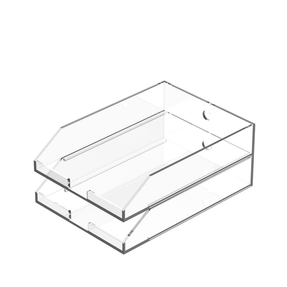 EXPUTRAN Bandejas apilables de acrílico para papeles 24 x 7 x 33 cm, 2 piezas