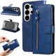 thumbnail image 2 of Funda tipo cartera para Samsung Galaxy S26 Ultra con bolsillo con cremallera y ranuras para tarjetas – Función de soporte Azul, 2 of 5
