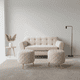 thumbnail image 1 of Sofa New Dos Cuerpos Mas Dos Puff Beige Felpa, 1 of 3