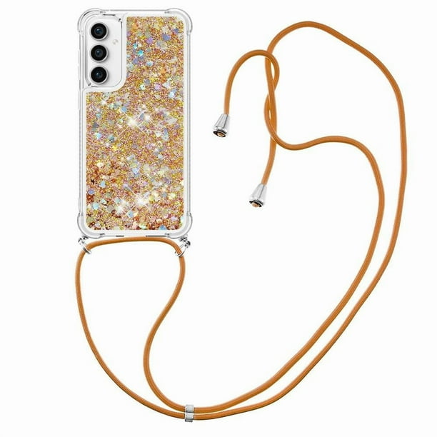 Funda FOXDOCK para Samsung Galaxy S23 FE con Cuerda Ajustable, Brillo Líquido, Protección Antigolpes y Lente – Ideal para Regalo