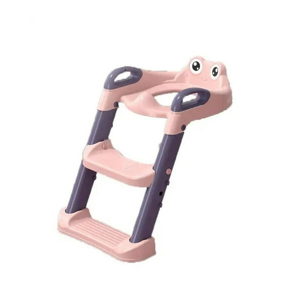 Asiento y Escalera Adaptador Plegable para Baño Niños Rosa