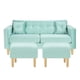 thumbnail image 1 of Sofa New Retro 3c + 2 Pouf Felpa 05 Verde Agua, 1 of 6