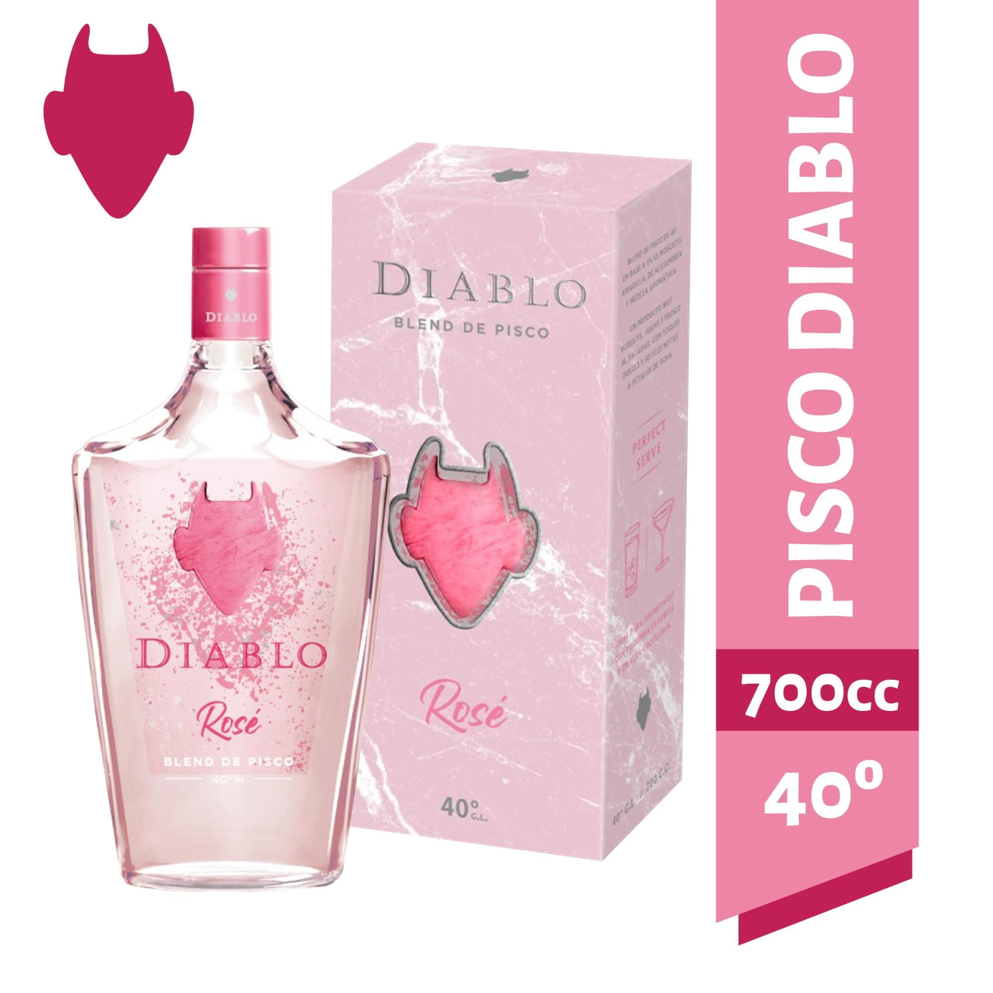 Pisco Diablo - Cóctel De Pisco Rosé 40° Botella