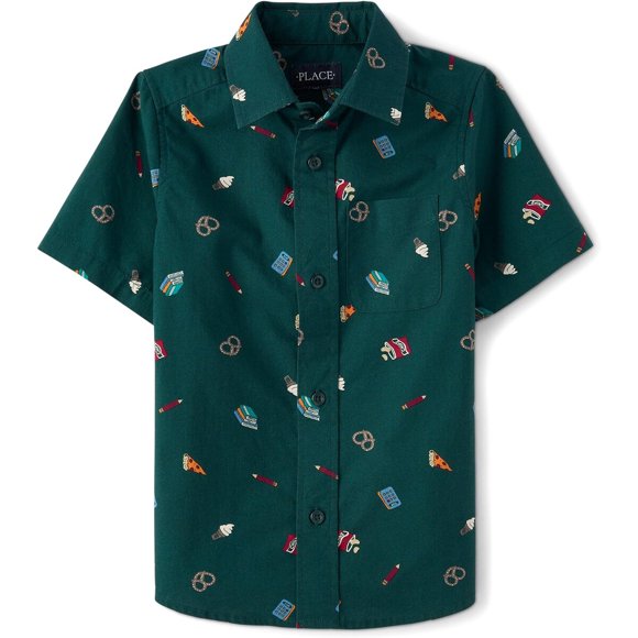 Camisa Poplin The Childrens Place Manga Corta