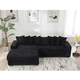thumbnail image 3 of [NEW ARRIVED] [VIDEO PROVIDED] Oversized Two-Piece Couches, L Shaped Sofa, Corduroy, Left Chaise Daybed,with Armrests,Eight Throw Pillows,Corner Sofa,Easy To Assemble, Black, 3 of 3