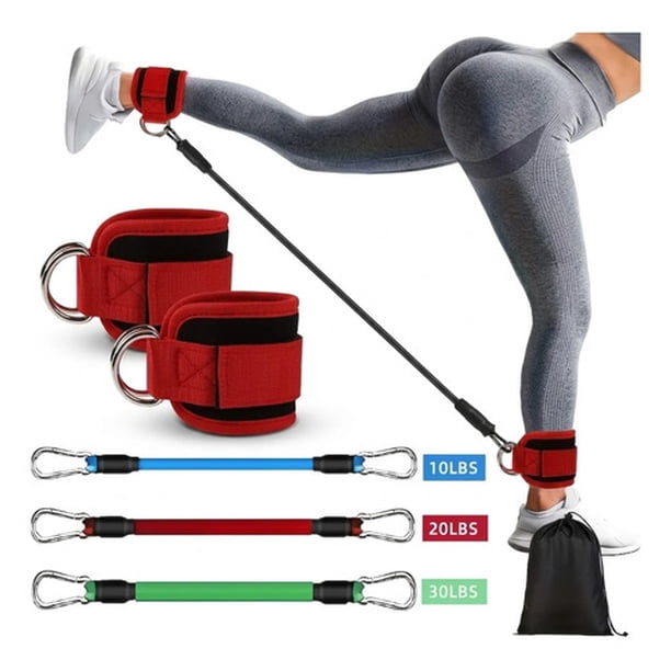 Kit Tobilleras Con Bandas De Resistencia 5 Piezas Glúteos Piernas