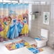 thumbnail image 1 of Princesa Disney-theme 4-Piece Shower Curtain Set with Rugs, Waterproof Bathroom Decor Set Includes Bath Mat, U-Shaped Rug, Toilet Lid Cover and Curtain with Hooks, 1 of 6