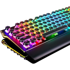 Teclado De Máquina De Escribir Rk Royal Kludge S108 Retro Rgb Negro
