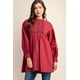 thumbnail image 1 of Vestido Corto Casual De Encaje De Algodón Con Mangas Largas Y Cuello Redondo Color Ciruela (para Mujer), 1 of 5