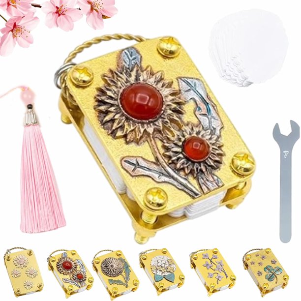 Mini prensa flores llavero kit completo oro metal miniatura conservación senderismo manualidades
