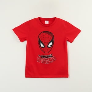 Polera Manga Corta Niño Rojo Mesa Spiderman Marvel