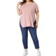 thumbnail image 2 of GRACIA Y GRANDEZA Camiseta de Pascua para Mujer Talla Grande Verano Manga Corta Cuello Redondo Dobladillo con Abertura Lateral Tallas Grandes 4X Rosa, 2 of 6