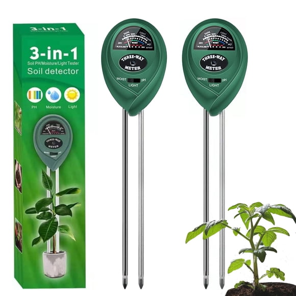 Probador de Suelo Maxsolve 2 Unidades 3 en 1 Medidor de pH y Luz