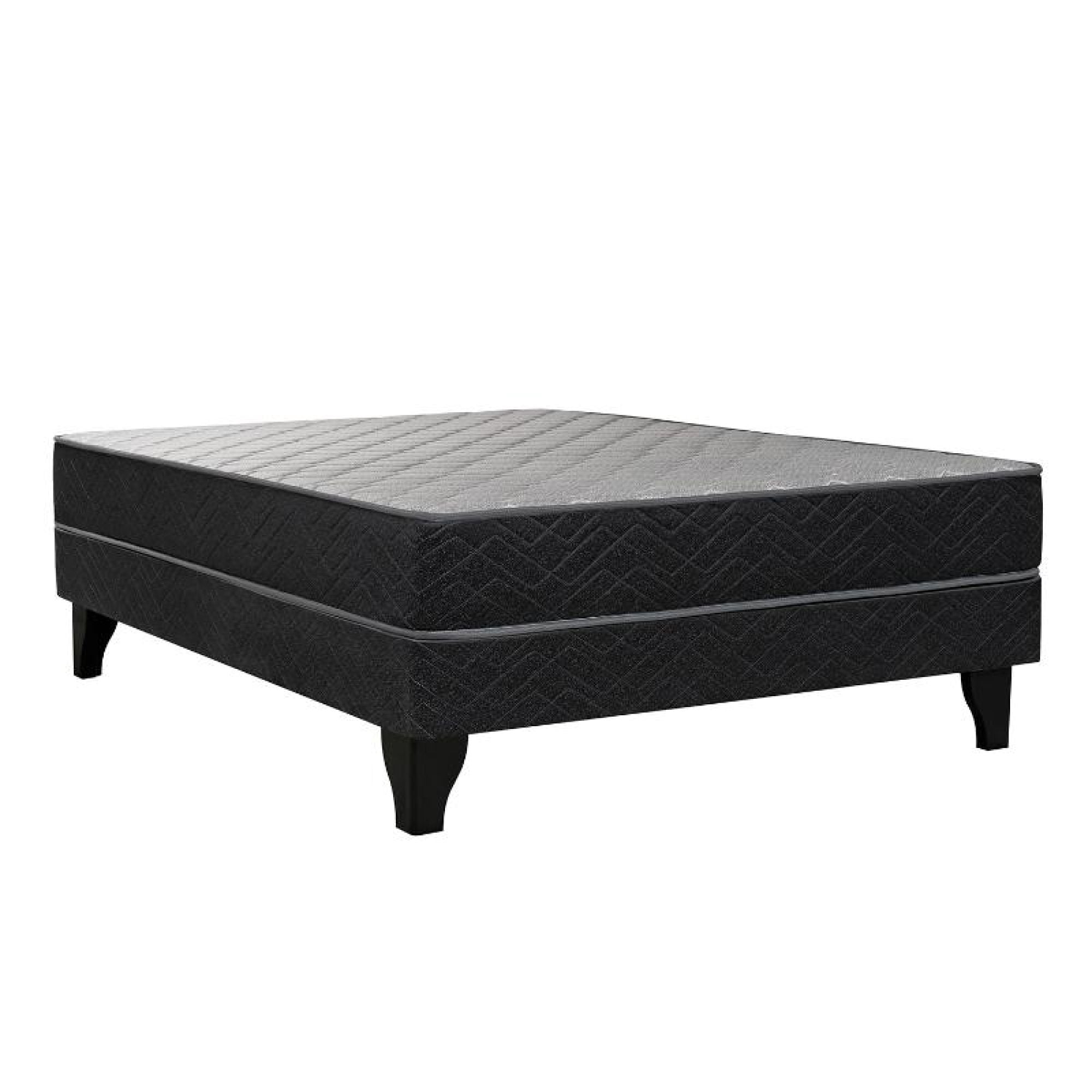 Cama Europea Apolo Black 2 Plaza Base Normal