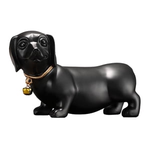 Bothyi - Figura De Perro Salchicha, Estatua De Animal De Arte Creativo Para Dormitorio, Escritorio, Oficina, Negro