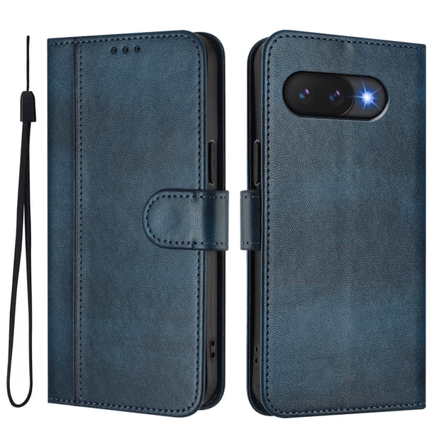 Funda Cartera para Google Pixel 9A Protección 360° con Ranuras para Tarjetas y Soporte Azul
