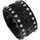 thumbnail image 1 of Xiao Hua unisex Pulsera Ancha de Cuero de Motocicleta punk rock con Remaches de metal Negro, 1 Pieza, 1 of 4