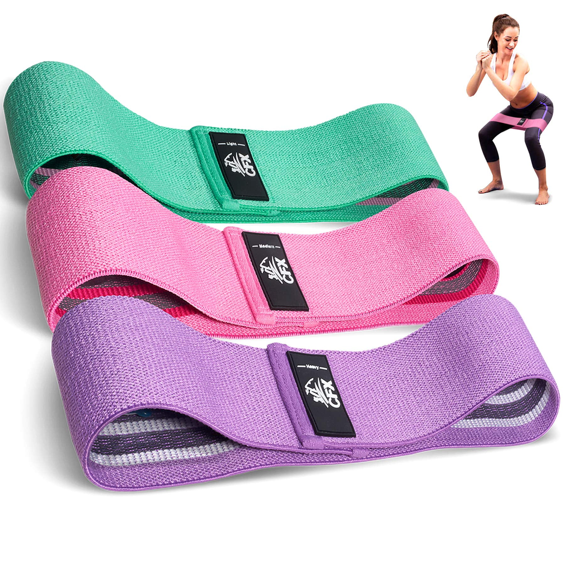 Set De Bandas De Resistencia Cfx Para Caderas Y Glúteos De 3 Niveles
