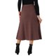 thumbnail image 3 of INSPIRE CHIC Falda de Punto A-Line para Mujer con Cintura Alta Elástica y Estirable, Falda Midi de Suéter L Café, 3 of 6