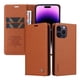 thumbnail image 2 of Funda Billetera de Cuero para iPhone 15 Pro Max con Tarjetero y Soporte - Tapa Magnética Marrón, 2 of 6