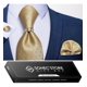 thumbnail image 1 of Corbata Hombre Seda En Caja + Anillo Dorado, Paño Y Colleras dorado Talla Única, 1 of 4